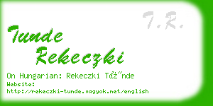 tunde rekeczki business card